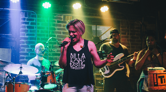 Event promotion - band performing on stage