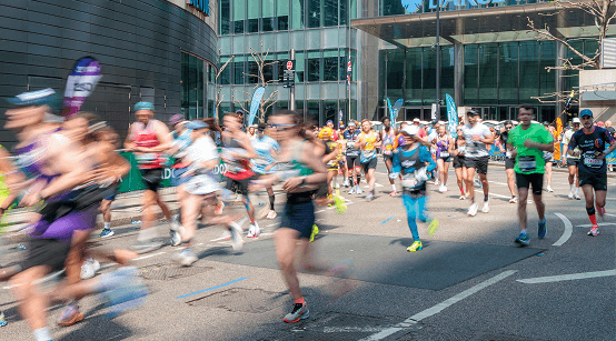 Fundraising - marathon runners participating in charity event